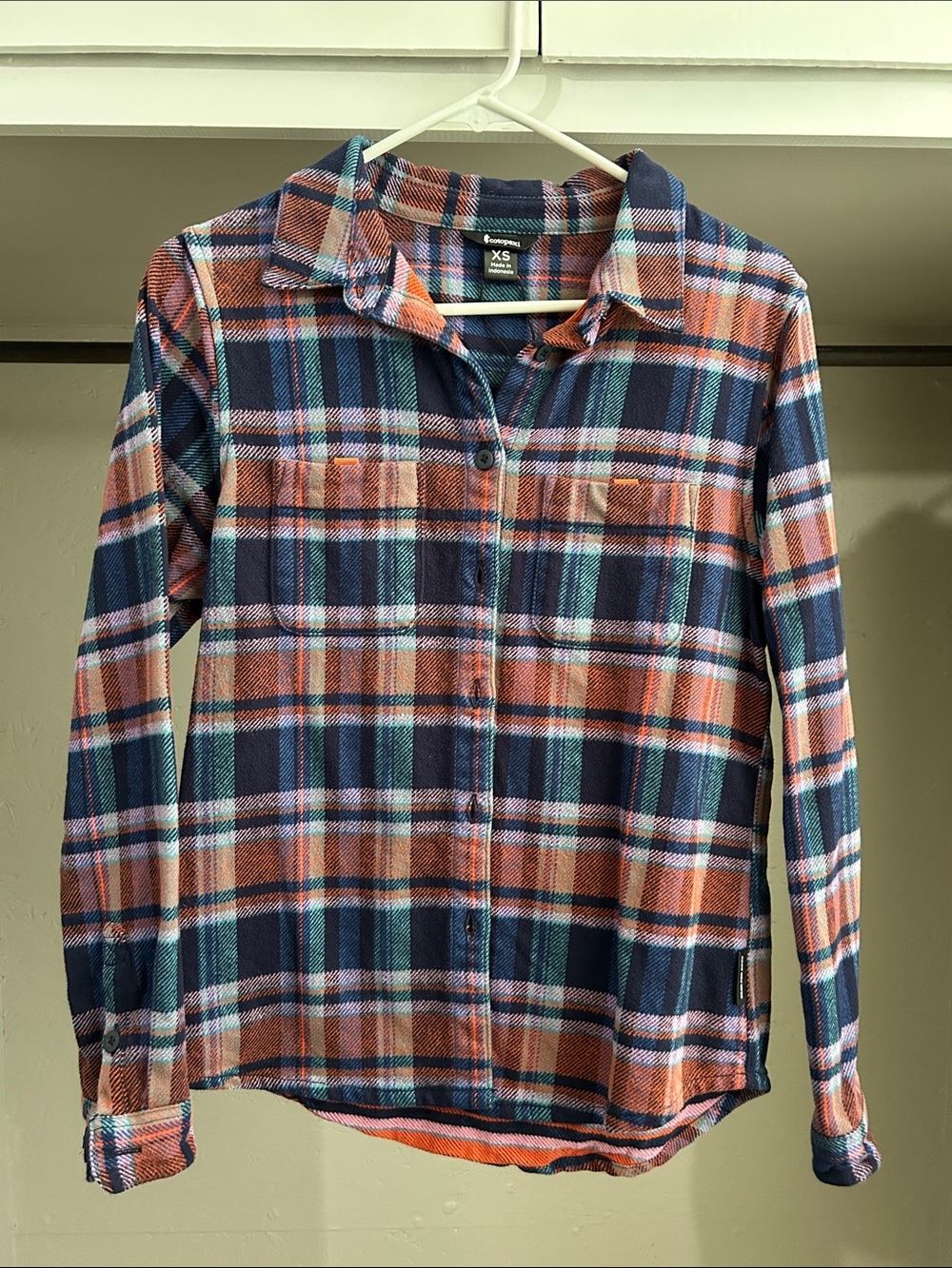 Cotopaxi Mero Organic Cotton Flannel Shirt Ink Plaid Shacket Size xs